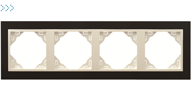 4-х местная рамка, черный/лед (90940 TPG)